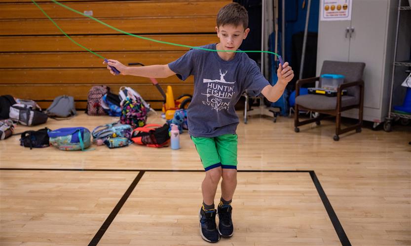 Students jump rope